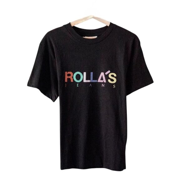 Rollas Candy Logo Tomboy Tee Black Womens Size Small New With Tag - Picture 6 of 7